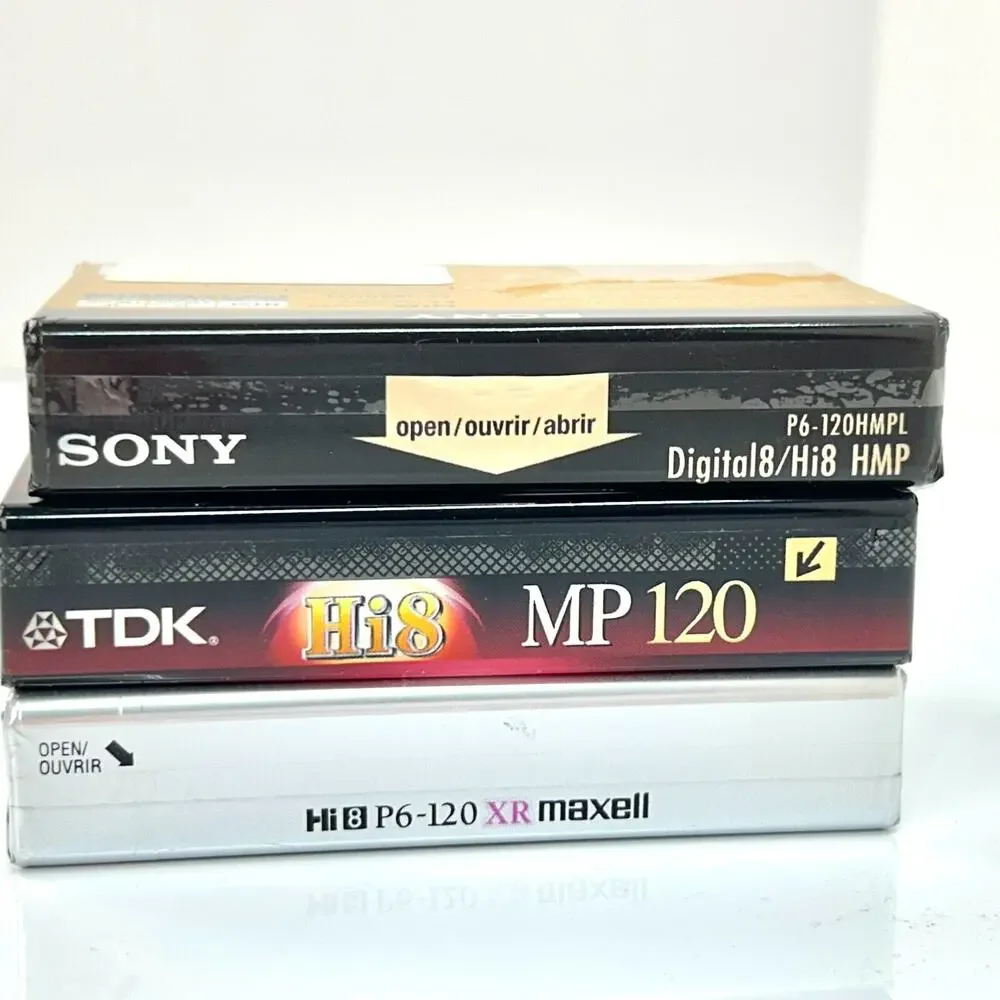 Lot of 3 Hi8 Digital8 Cassette Tapes Blank Video Cassette Sony/TDK/Maxell NEW